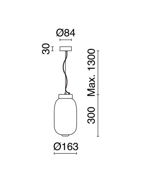 Lámpara de techo LED alargada de cristal original KRISTA, Ø163mm con regulación en corte de fase C, 4W 363Lm, luz muy cálida 270