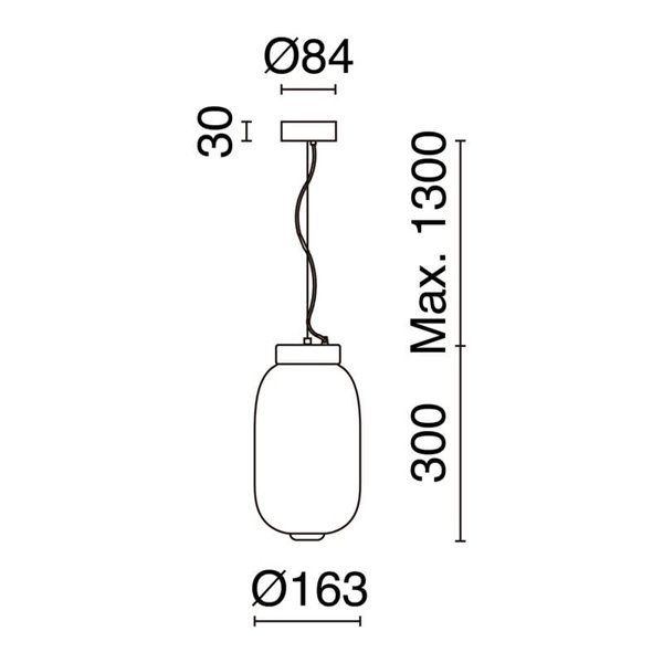 Lámpara de techo LED alargada de cristal original KRISTA, Ø163mm con regulación en corte de fase C, 4W 363Lm, luz muy cálida 270