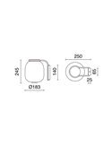 Aplique de pared LED KRISTA, estilo original Ø183mm, 4W 363Lm luz muy cálida 2700K, varios colores 