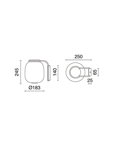 Aplique de pared LED KRISTA, estilo original Ø183mm, 4W 363Lm luz muy cálida 2700K, varios colores 