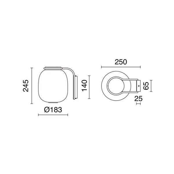Aplique de pared LED KRISTA, estilo original Ø183mm, 4W 363Lm luz muy cálida 2700K, varios colores 