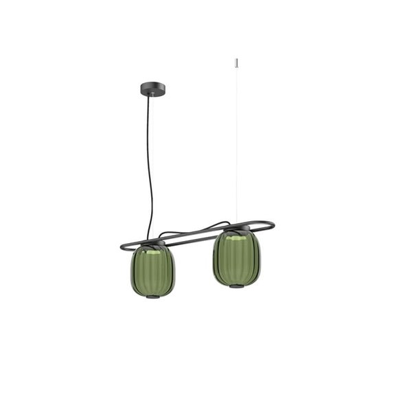 Lámpara de techo LED colgante KRISTA con 2 pantallas 2x4W Ø183mm, estilo original, muy cálido 2700K, 726lm,  