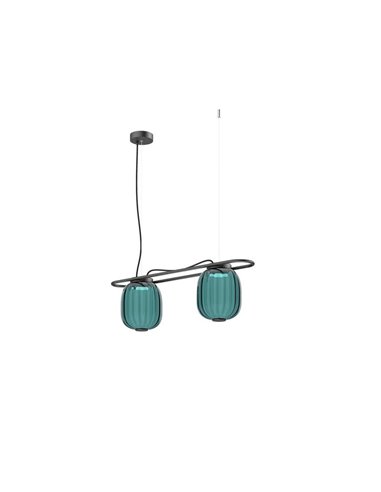 Plafonnier LED KRISTA avec 2 abat-jours 2x4W Ø183mm, style original, très chaud 2700K, 726lm,