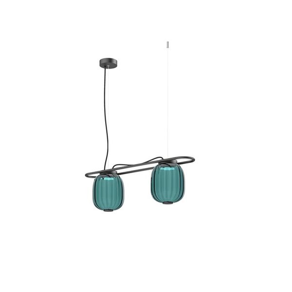 Plafonnier LED KRISTA avec 2 abat-jours 2x4W Ø183mm, style original, très chaud 2700K, 726lm,