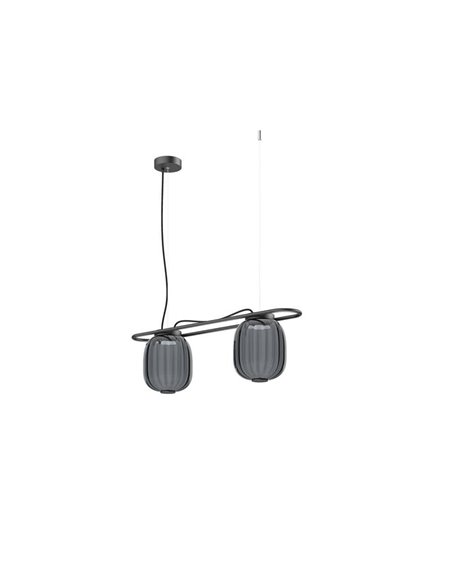 Lámpara de techo LED colgante KRISTA con 2 pantallas 2x4W Ø183mm, estilo original, muy cálido 2700K, 726lm,  