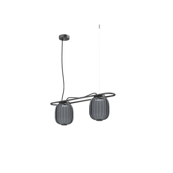 Plafonnier LED KRISTA avec 2 abat-jours 2x4W Ø183mm, style original, très chaud 2700K, 726lm,