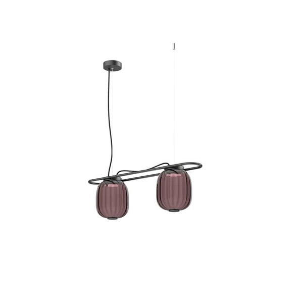 Lámpara de techo LED colgante KRISTA con 2 pantallas 2x4W Ø183mm, estilo original, muy cálido 2700K, 726lm,  