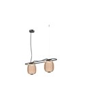 Plafonnier LED KRISTA avec 2 abat-jours 2x4W Ø183mm, style original, très chaud 2700K, 726lm,