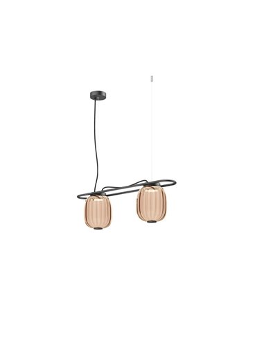 Lámpara de techo LED colgante KRISTA con 2 pantallas 2x4W Ø183mm, estilo original, muy cálido 2700K, 726lm,  
