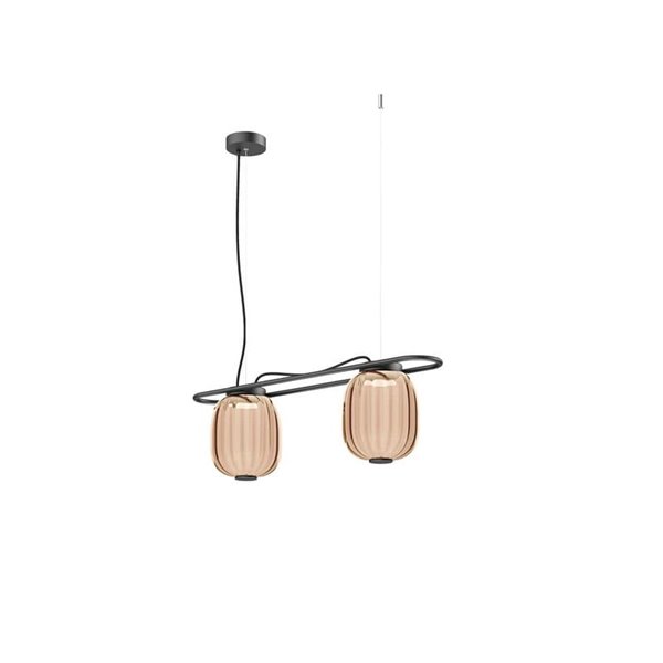 Lámpara de techo LED colgante KRISTA con 2 pantallas 2x4W Ø183mm, estilo original, muy cálido 2700K, 726lm,  