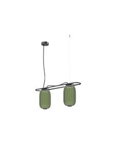 Lámpara de techo LED alargada de cristal KRISTA Ø163mm, con 2 pantallas 2x4W, muy cálido 2700K, 363Lm
