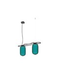 Plafonnier LED allongé en cristal KRISTA Ø163mm avec deux abat-jour 2x4W, très chaud 2700K, 363Lm