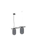 Luminária de teto LED de cristal alongado KRISTA Ø163mm com dois abajures de 2x4W, muito quente 2700K, 363Lm