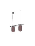 Luminária de teto LED de cristal alongado KRISTA Ø163mm com dois abajures de 2x4W, muito quente 2700K, 363Lm