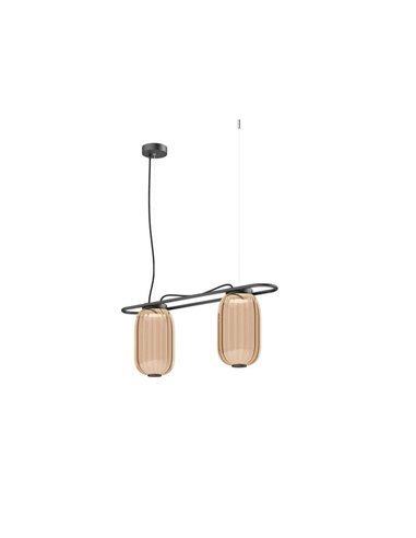 Lámpara de techo LED alargada de cristal KRISTA Ø163mm, con 2 pantallas 2x4W, muy cálido 2700K, 363Lm