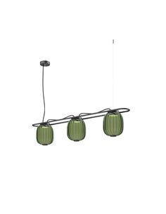 Lámpara de techo LED de cristal KRISTA Ø183mm, con 3 pantallas 3x4W, muy cálido 2700K, 363Lm