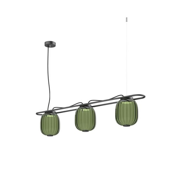 Lámpara de techo LED de cristal KRISTA Ø183mm, con 3 pantallas 3x4W, muy cálido 2700K, 363Lm
