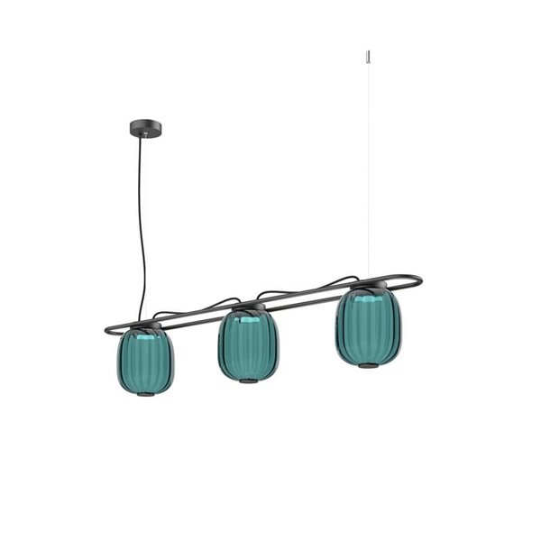 Luminária de teto em cristal LED KRISTA Ø183mm, com 3 abajures 3x4W, muito quente 2700K, 363Lm
