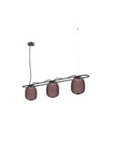 Lámpara de techo LED de cristal KRISTA Ø183mm, con 3 pantallas 3x4W, muy cálido 2700K, 363Lm