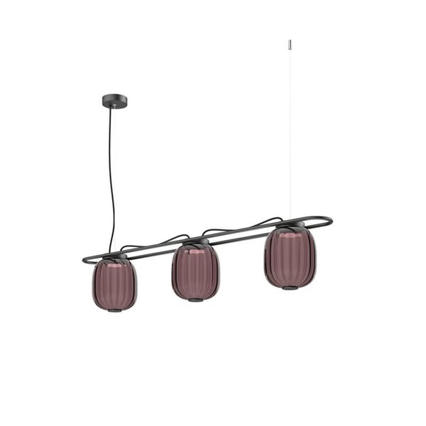 Lámpara de techo LED de cristal KRISTA Ø183mm, con 3 pantallas 3x4W, muy cálido 2700K, 363Lm