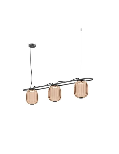 Plafonnier LED cristal KRISTA Ø183mm, avec 3 abat-jours 3x4W, très chaud 2700K, 363Lm