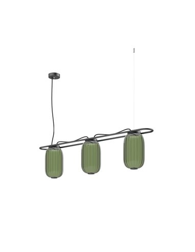 Lámpara de techo LED de cristal KRISTA Ø163mm, con 3 pantallas 3x4W, muy cálido 2700K, 363Lm 
