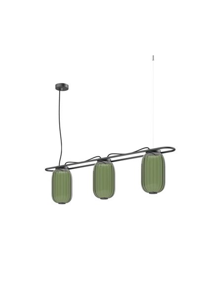 Lámpara de techo LED de cristal KRISTA Ø163mm, con 3 pantallas 3x4W, muy cálido 2700K, 363Lm 