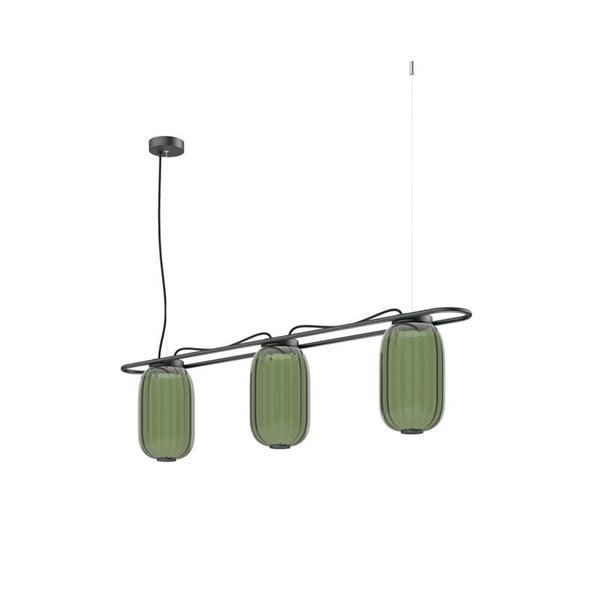 Lámpara de techo LED de cristal KRISTA Ø163mm, con 3 pantallas 3x4W, muy cálido 2700K, 363Lm 