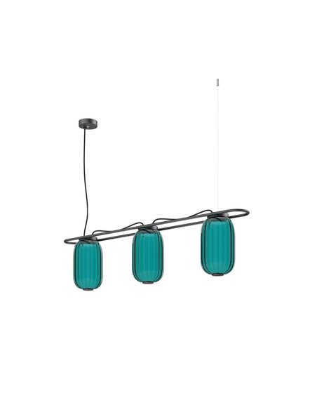 Lámpara de techo LED de cristal KRISTA Ø163mm, con 3 pantallas 3x4W, muy cálido 2700K, 363Lm 