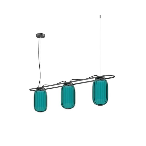 Lámpara de techo LED de cristal KRISTA Ø163mm, con 3 pantallas 3x4W, muy cálido 2700K, 363Lm 