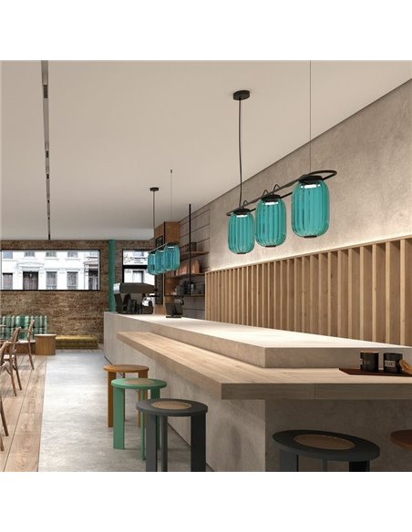 Plafonnier LED cristal KRISTA Ø163mm, avec 3 abat-jours 3x4W, très chaud 2700K, 363Lm