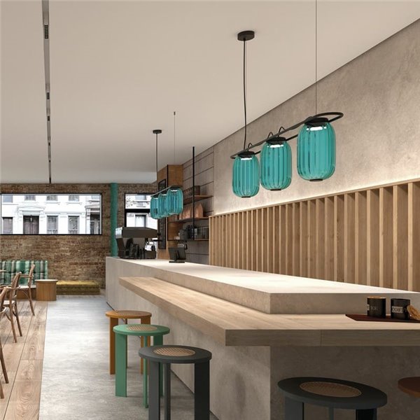 Lámpara de techo LED de cristal KRISTA Ø163mm, con 3 pantallas 3x4W, muy cálido 2700K, 363Lm 