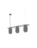 Lámpara de techo LED de cristal KRISTA Ø163mm, con 3 pantallas 3x4W, muy cálido 2700K, 363Lm 