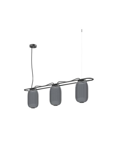 Lámpara de techo LED de cristal KRISTA Ø163mm, con 3 pantallas 3x4W, muy cálido 2700K, 363Lm 