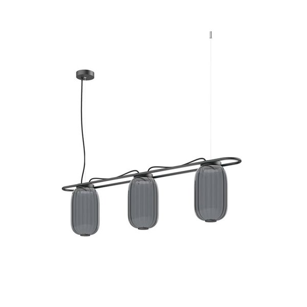 Lámpara de techo LED de cristal KRISTA Ø163mm, con 3 pantallas 3x4W, muy cálido 2700K, 363Lm 