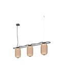 Lámpara de techo LED de cristal KRISTA Ø163mm, con 3 pantallas 3x4W, muy cálido 2700K, 363Lm 