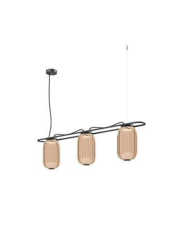 Lámpara de techo LED de cristal KRISTA Ø163mm, con 3 pantallas 3x4W, muy cálido 2700K, 363Lm 