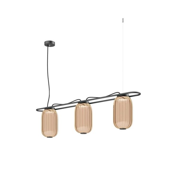 Luminária de teto em cristal LED KRISTA Ø163mm, com 3 abajures 3x4W, muito quente 2700K, 363Lm