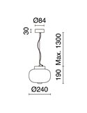 Lámpara de techo LED KRISTA Ø240mm de cristal original, con regulación en corte de fase C, 4W 363Lm, luz muy cálida 2700K