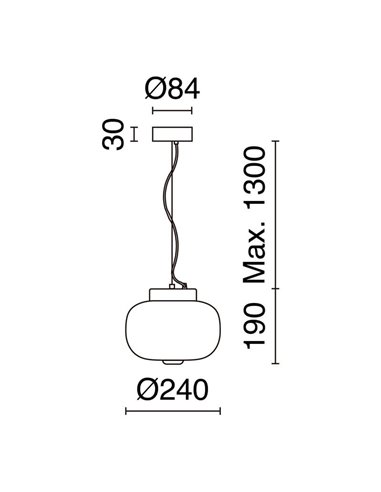 Lámpara de techo LED KRISTA Ø240mm de cristal original, con regulación en corte de fase C, 4W 363Lm, luz muy cálida 2700K
