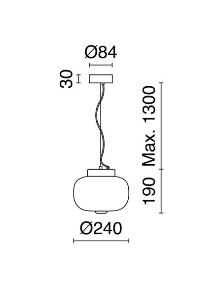 Lámpara de techo LED KRISTA Ø240mm de cristal original, con regulación en corte de fase C, 4W 363Lm, luz muy cálida 2700K