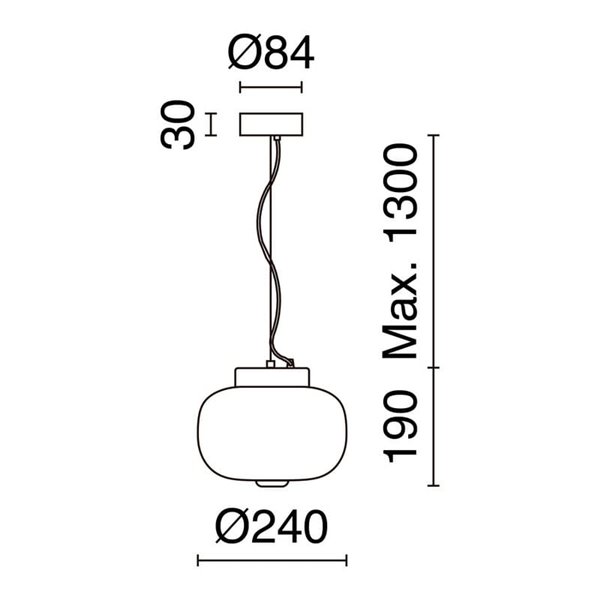 Lámpara de techo LED KRISTA Ø240mm de cristal original, con regulación en corte de fase C, 4W 363Lm, luz muy cálida 2700K