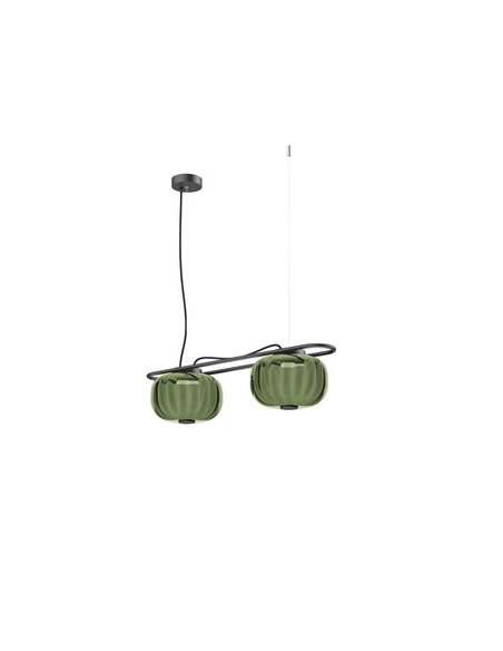 Plafonnier LED cristal KRISTA Ø240mm, avec 2 abat-jours 2x4W, très chaud 2700K, 363Lm différentes couleurs