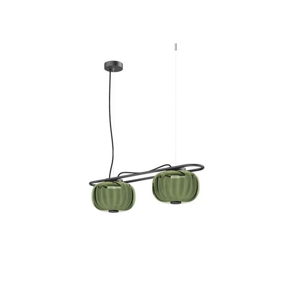 Lámpara de techo LED de cristal KRISTA Ø240mm, con 2 pantallas 2x4W, muy cálido 2700K, 363Lm varios colores