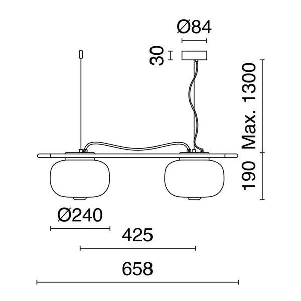 Luminária de teto em cristal LED KRISTA Ø240mm, com 2 abajures 2x4W, muito quente 2700K, 363Lm várias cores