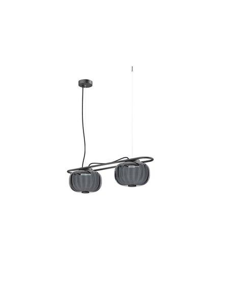 Lámpara de techo LED de cristal KRISTA Ø240mm, con 2 pantallas 2x4W, muy cálido 2700K, 363Lm varios colores