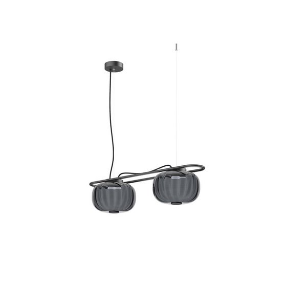 Plafonnier LED cristal KRISTA Ø240mm, avec 2 abat-jours 2x4W, très chaud 2700K, 363Lm différentes couleurs