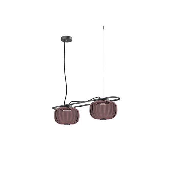 Plafonnier LED cristal KRISTA Ø240mm, avec 2 abat-jours 2x4W, très chaud 2700K, 363Lm différentes couleurs