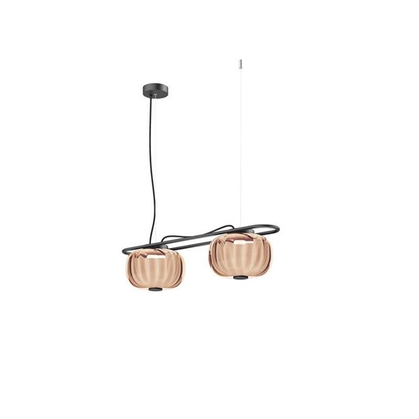 Plafonnier LED cristal KRISTA Ø240mm, avec 2 abat-jours 2x4W, très chaud 2700K, 363Lm différentes couleurs