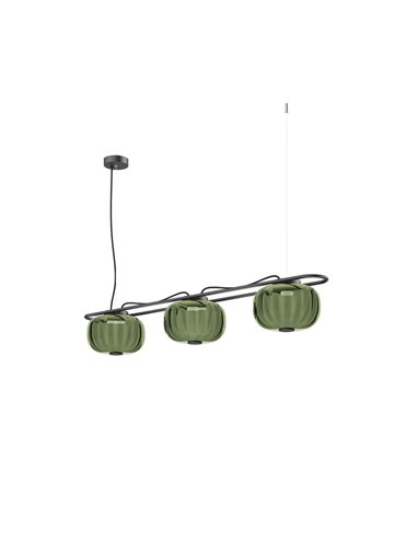 Luminária de teto em cristal LED KRISTA Ø240mm, com 3 abajures 3x4W, muito quente 2700K, 363Lm